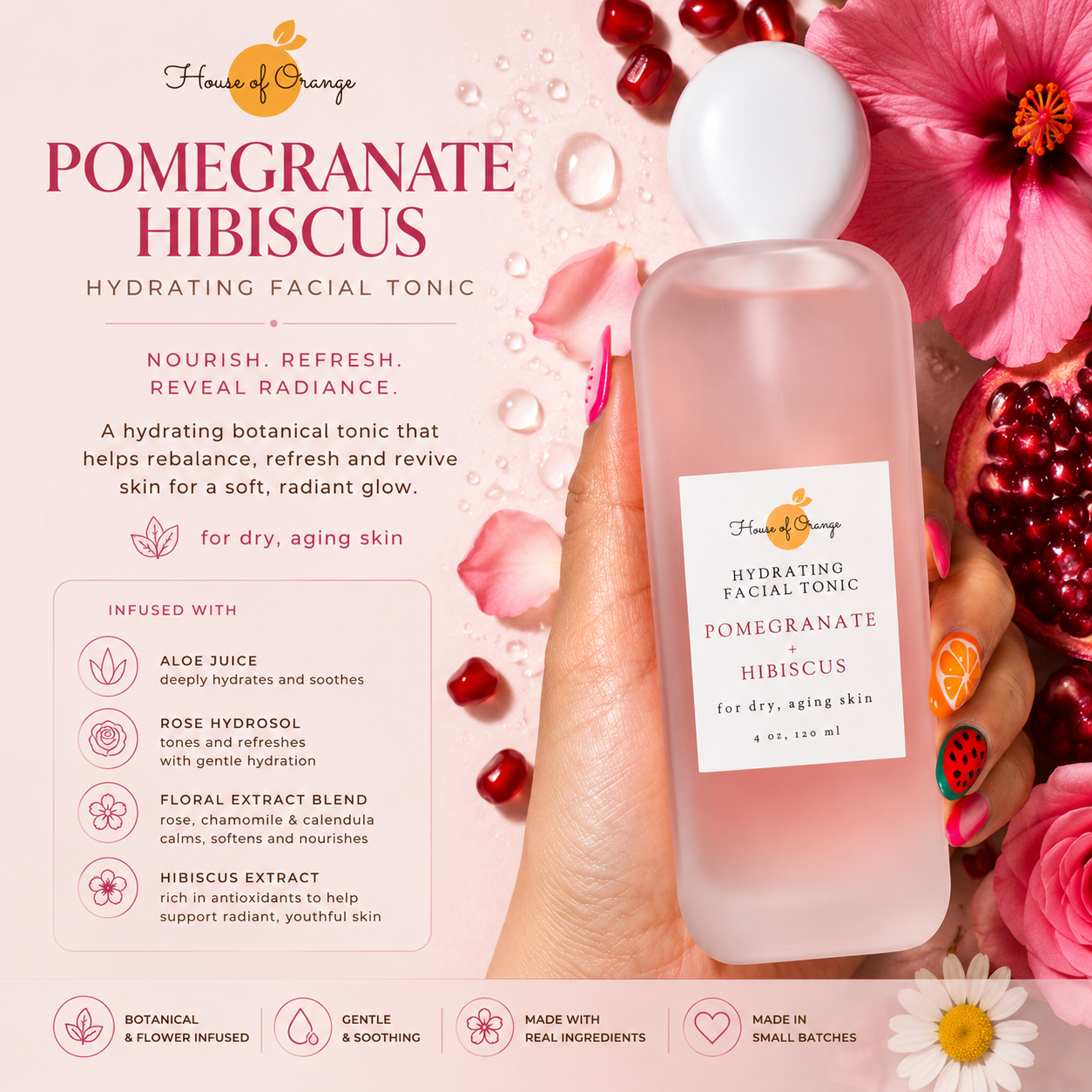 Pomegranate Hibiscus Hydrating Facial Tonic (hydrating, anti-aging)