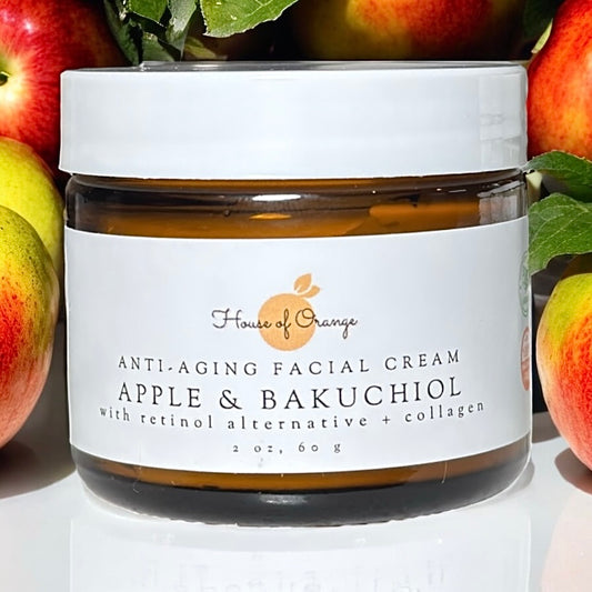 Apple & Bakuchiol Facial Cream (Retinol Alternative + Collagen)