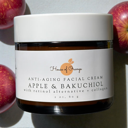 Apple & Bakuchiol Facial Cream (Retinol Alternative + Collagen)