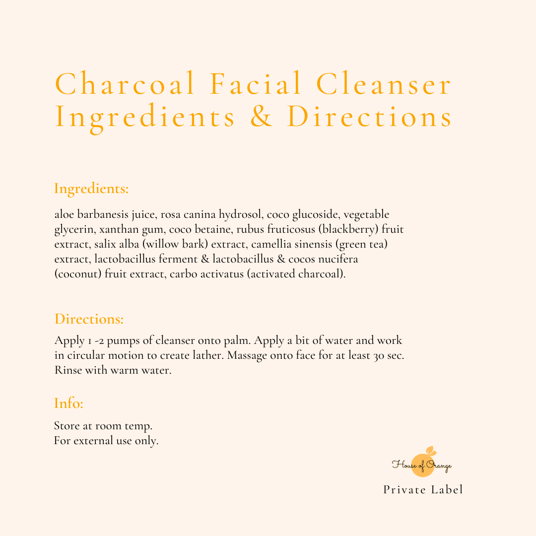 Charcoal Facial Cleanser/Enlarged Pores/Acne/Oily